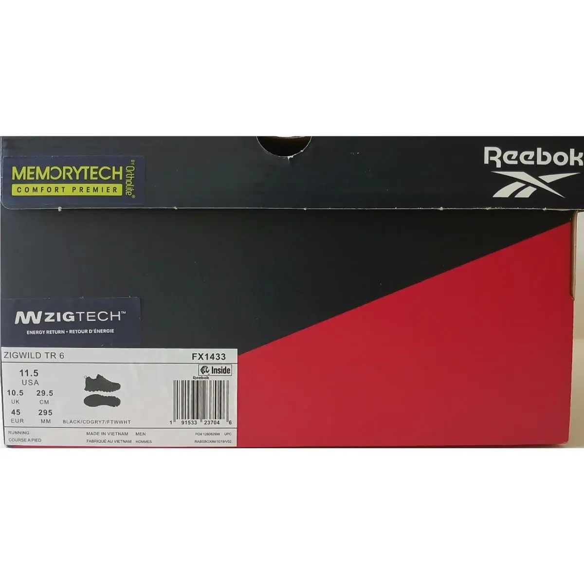 Reebok shoes - Reebok ZigWild - ZigWild - FX1433 - Black, Manufacturer: Black / Cold Grey 7 / Ftwr White (UPC: 191533237046) 8