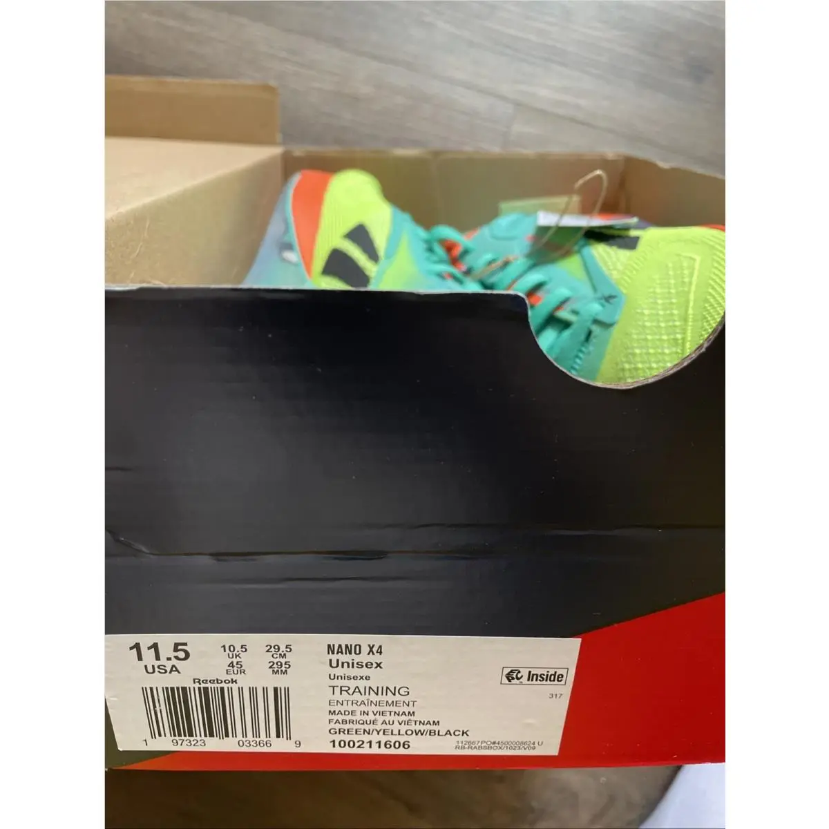 Reebok shoes - Reebok Nano X4 - Nano - 100211606 - Green, Manufacturer: Unleashed Green/Acid Yellow/Black 9