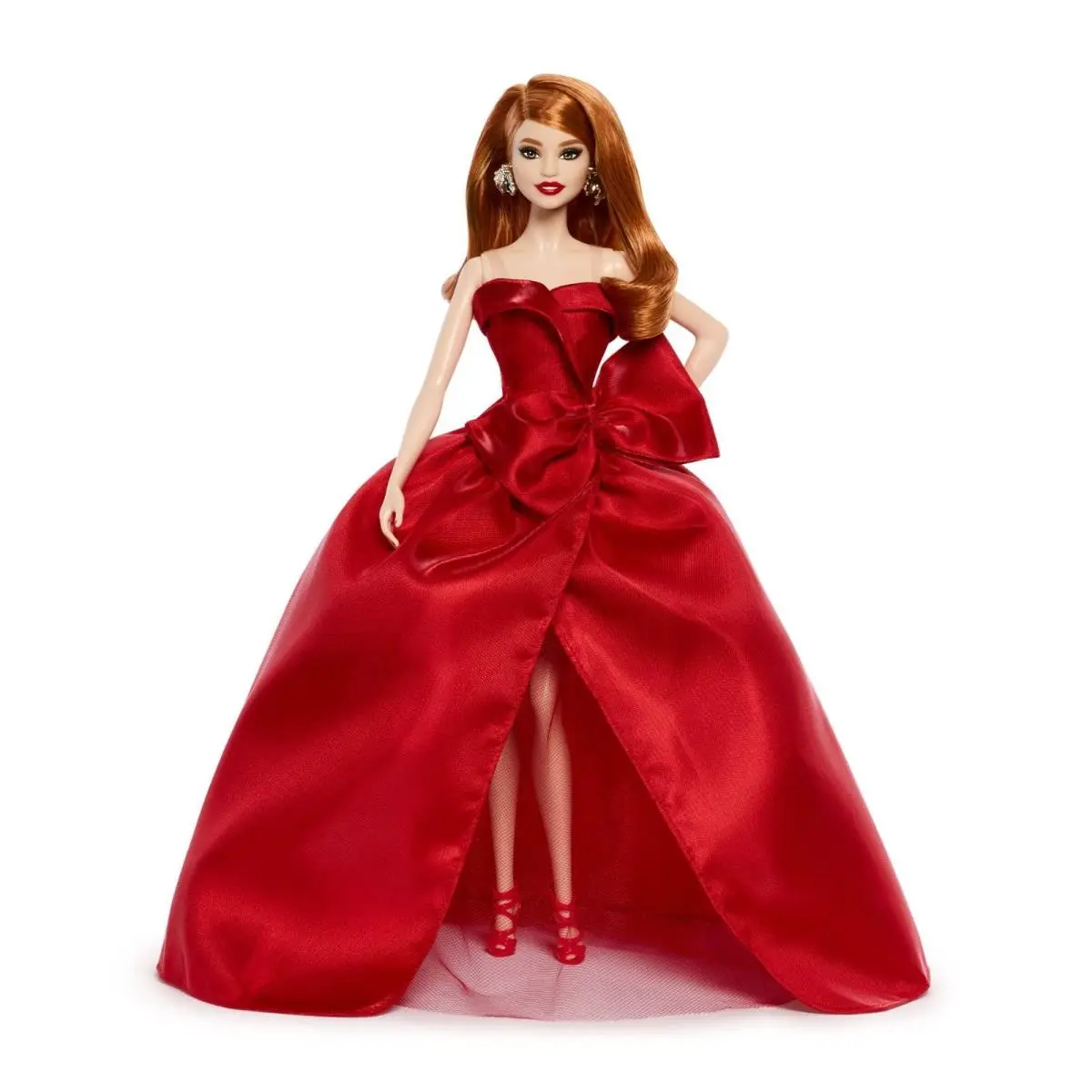 2026 Barbie Signature Holiday Barbie Doll Red Hair Red Gown JJX74