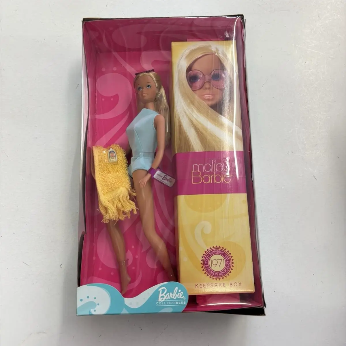 Vintage Barbie Malibu Doll 1971 Reproduction Keepsake Box 56061 Mattel 2001