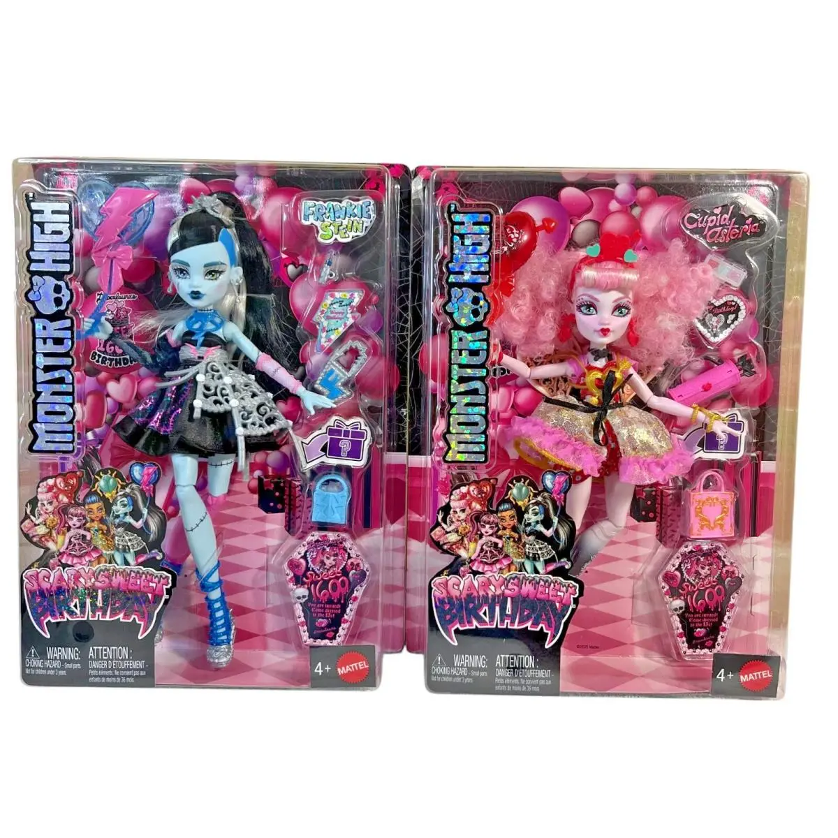 Monster High Dolls Frankie Stein + Cupid Asteria Scary Sweet Birthday