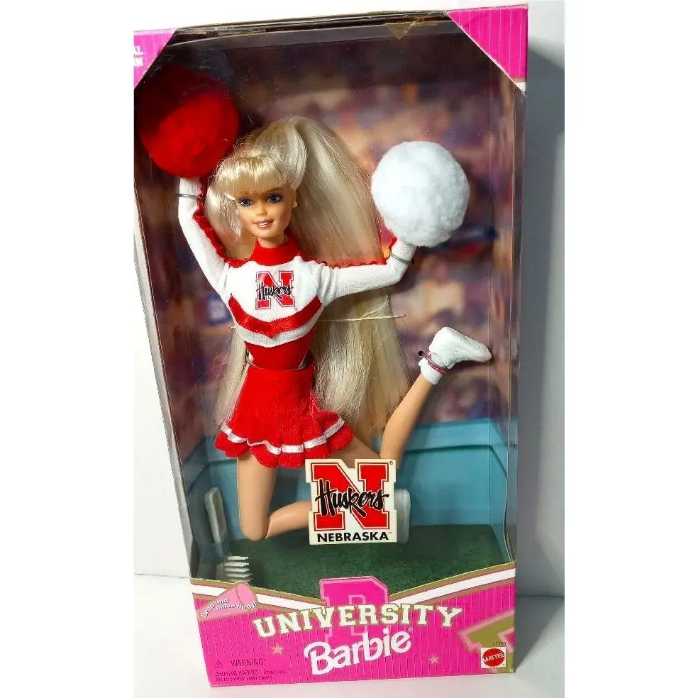 Barbie University Cheerleader: Nebraska Huskers - 1996 – Nrfb –