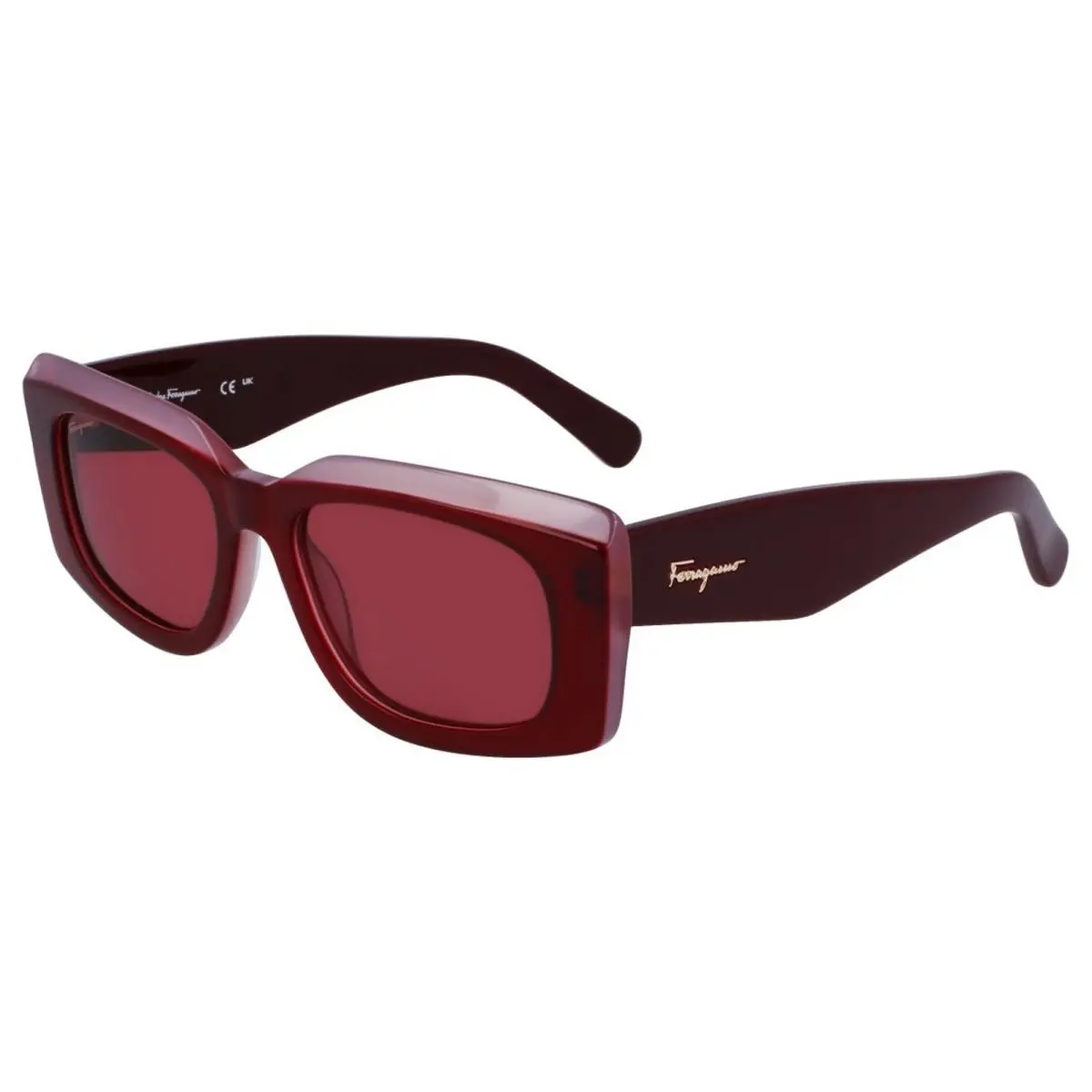 Ferragamo Women`s Semi-transparent Rectangle Sunglasses - SF1079S Made in Italy