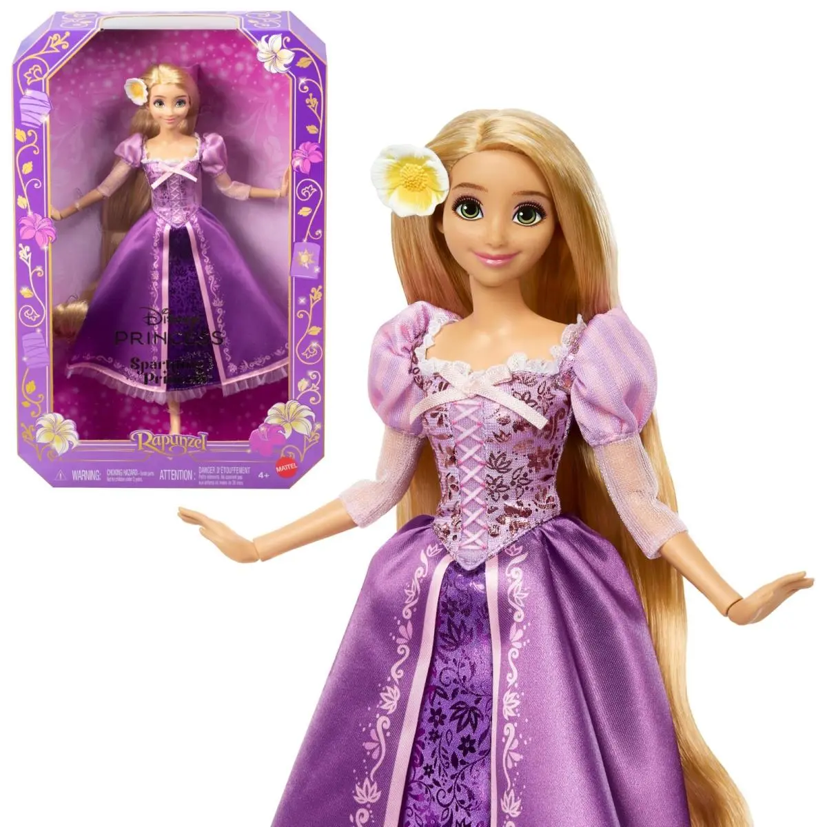Mattel Disney Princess Rapunzel Sparkling Princess Fashion Doll with Long Hair