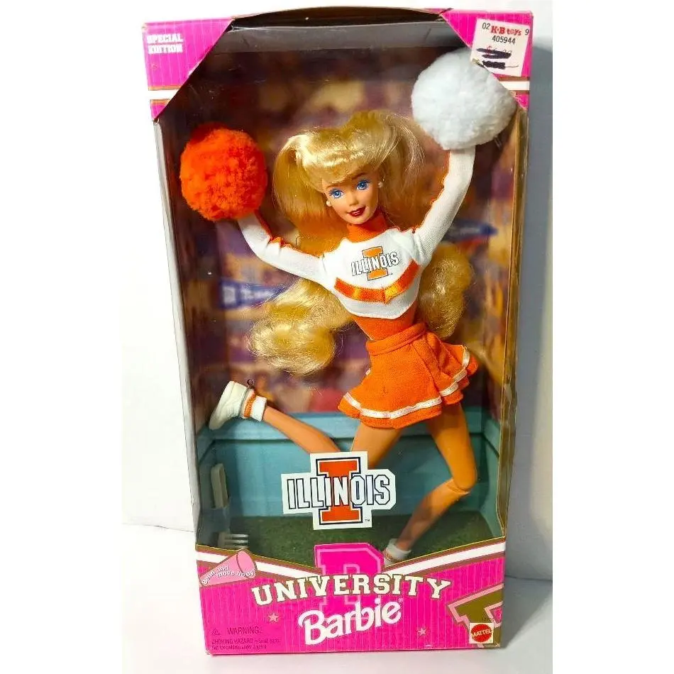 Barbie University Cheerleader: Illinois - 1997 – Nrfb –