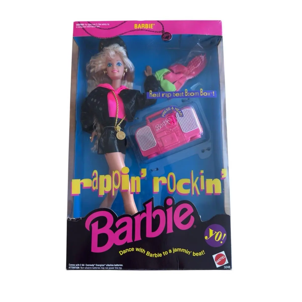 1992 Vtg Rappin’ Rockin’ Barbie Doll 3248 Mattel Barbie Franchise