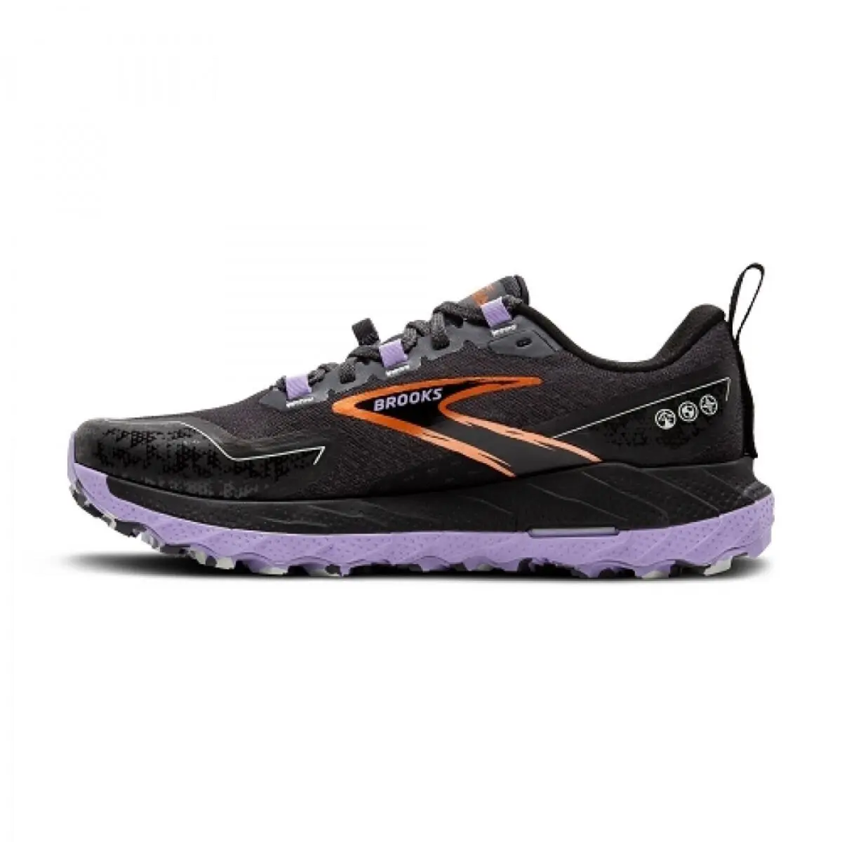 Brooks Cascadia 18 Women`s 8.5M Running Shoes Ebony/lavender 1204161B048