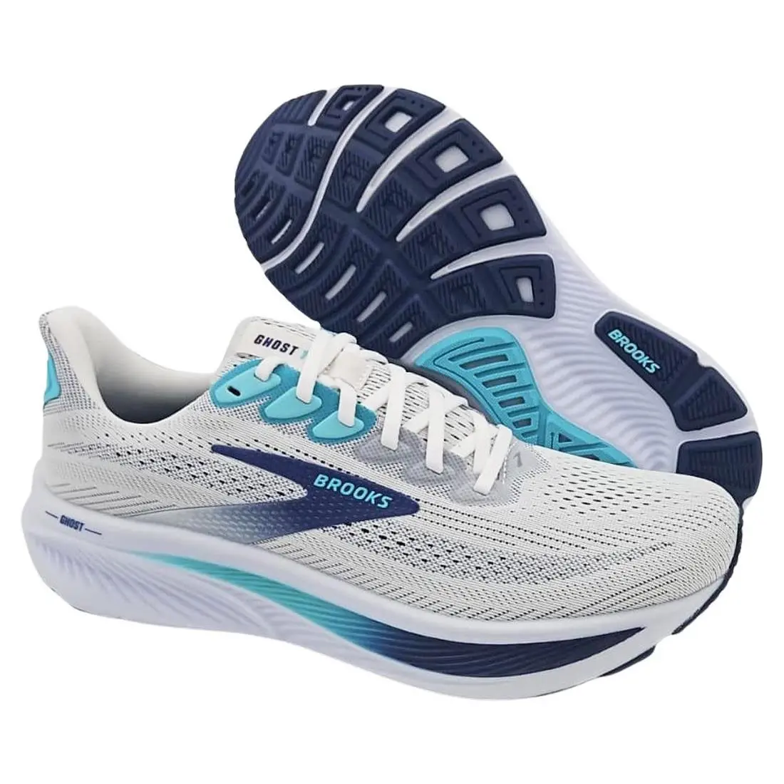 Brooks Ghost 17 Mens Shoes Size 11 Color: White/beacon Blue/ipanema