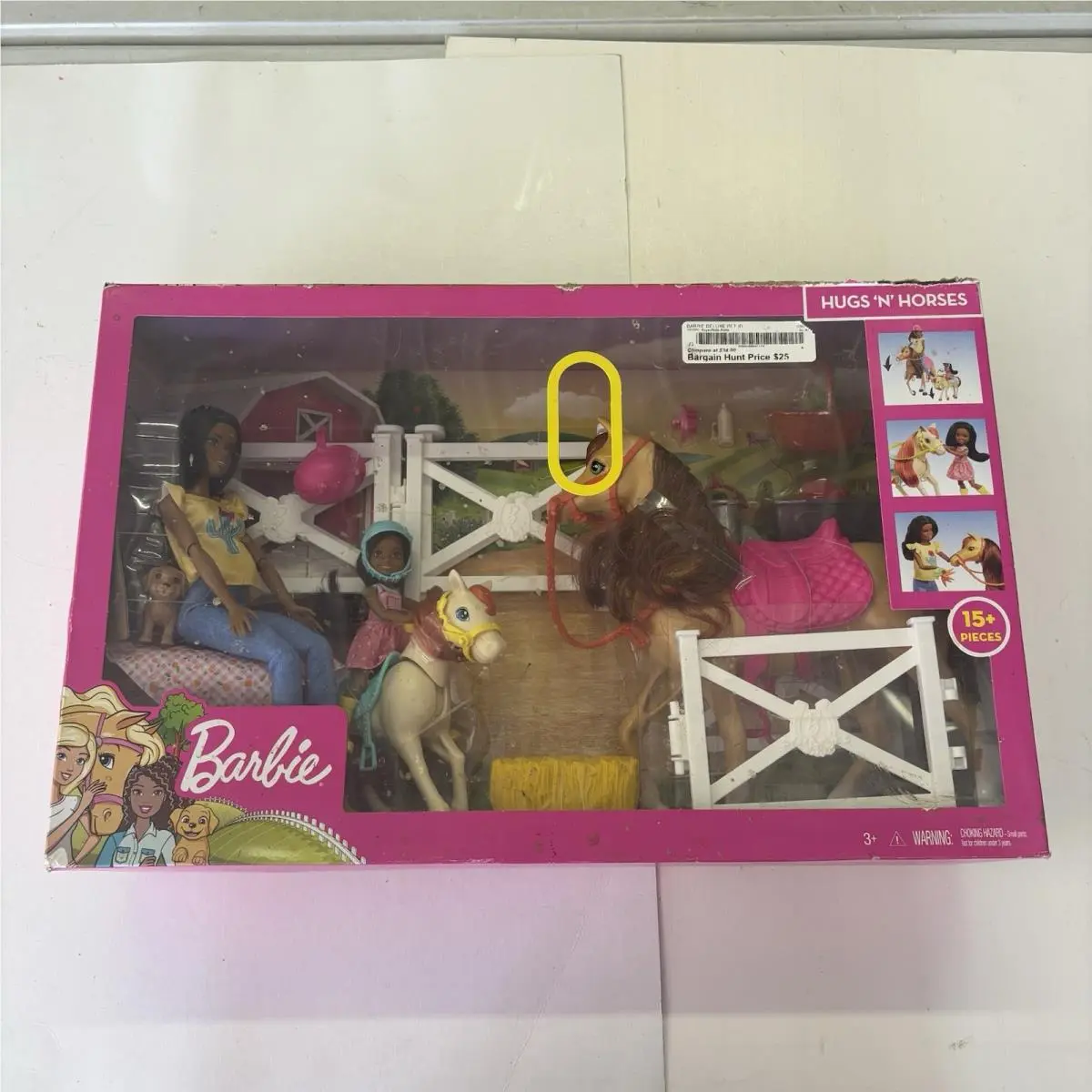 Barbie Hugs `n` Horses Playset AA Nrfb Chelsea 15+ Accessories Dmg Pkg