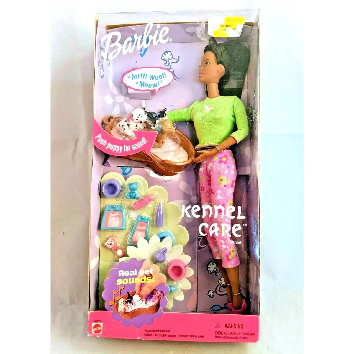 Barbie Mattel Kennel Care Real Pet Dog Sounds 2001 Gift Set 55278