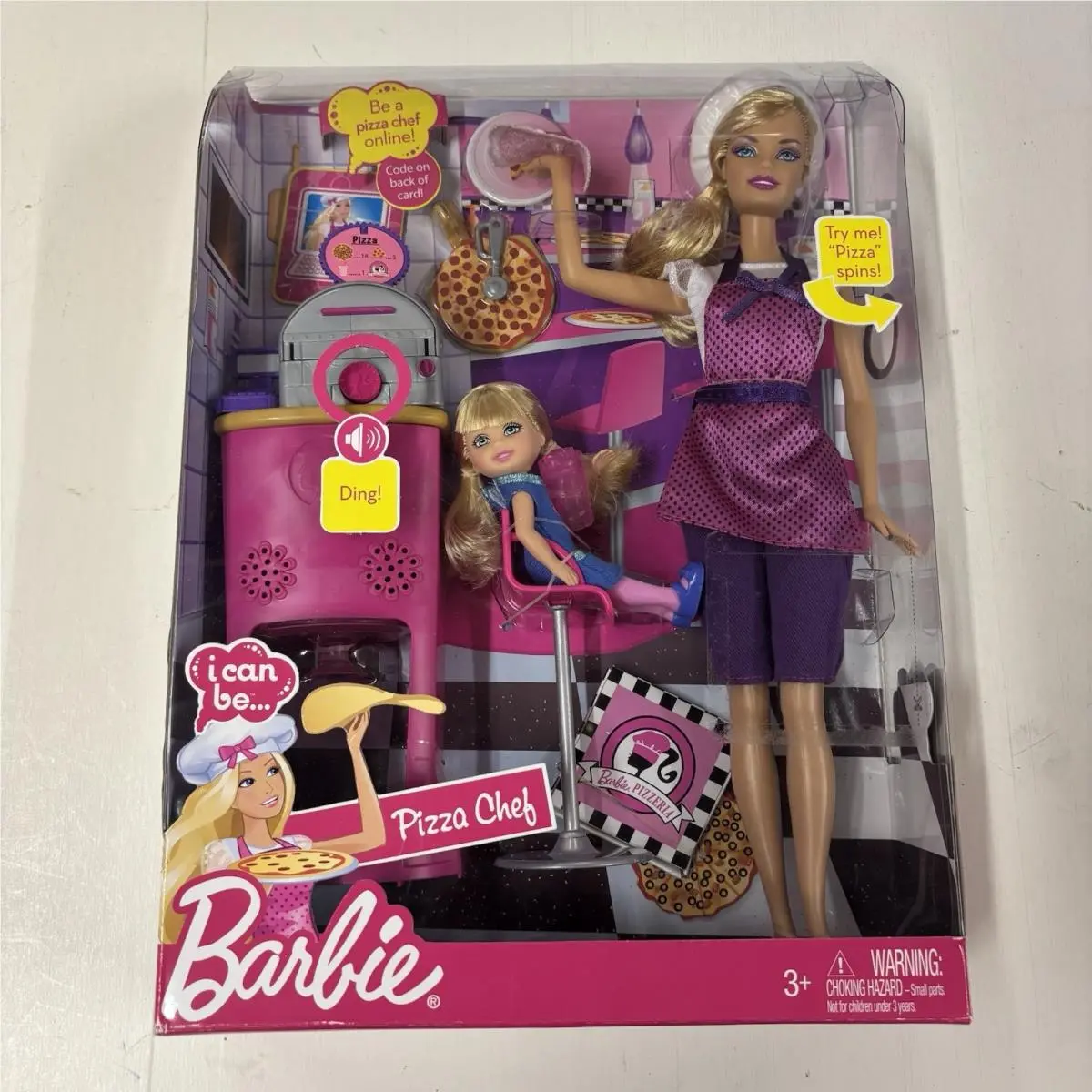 Barbie Doll Pizza Chef with Little Girl Doll 2009 Collector T2694