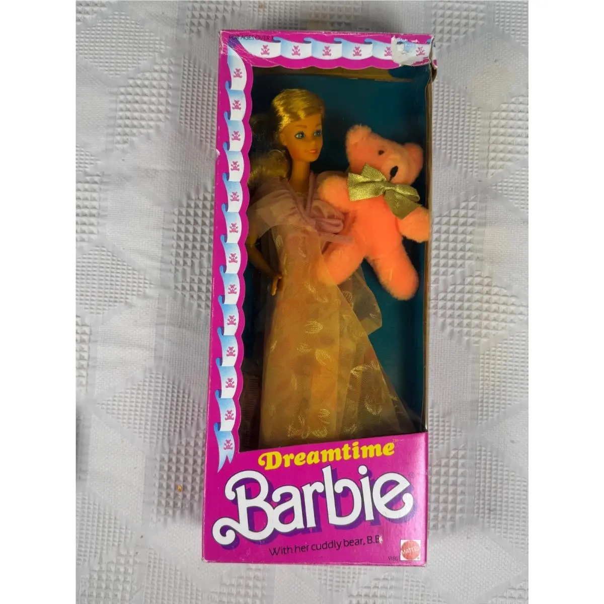 Dreamtime Barbie w Teddy Bear Mattel 1984 Vintage Collectible Doll 9108