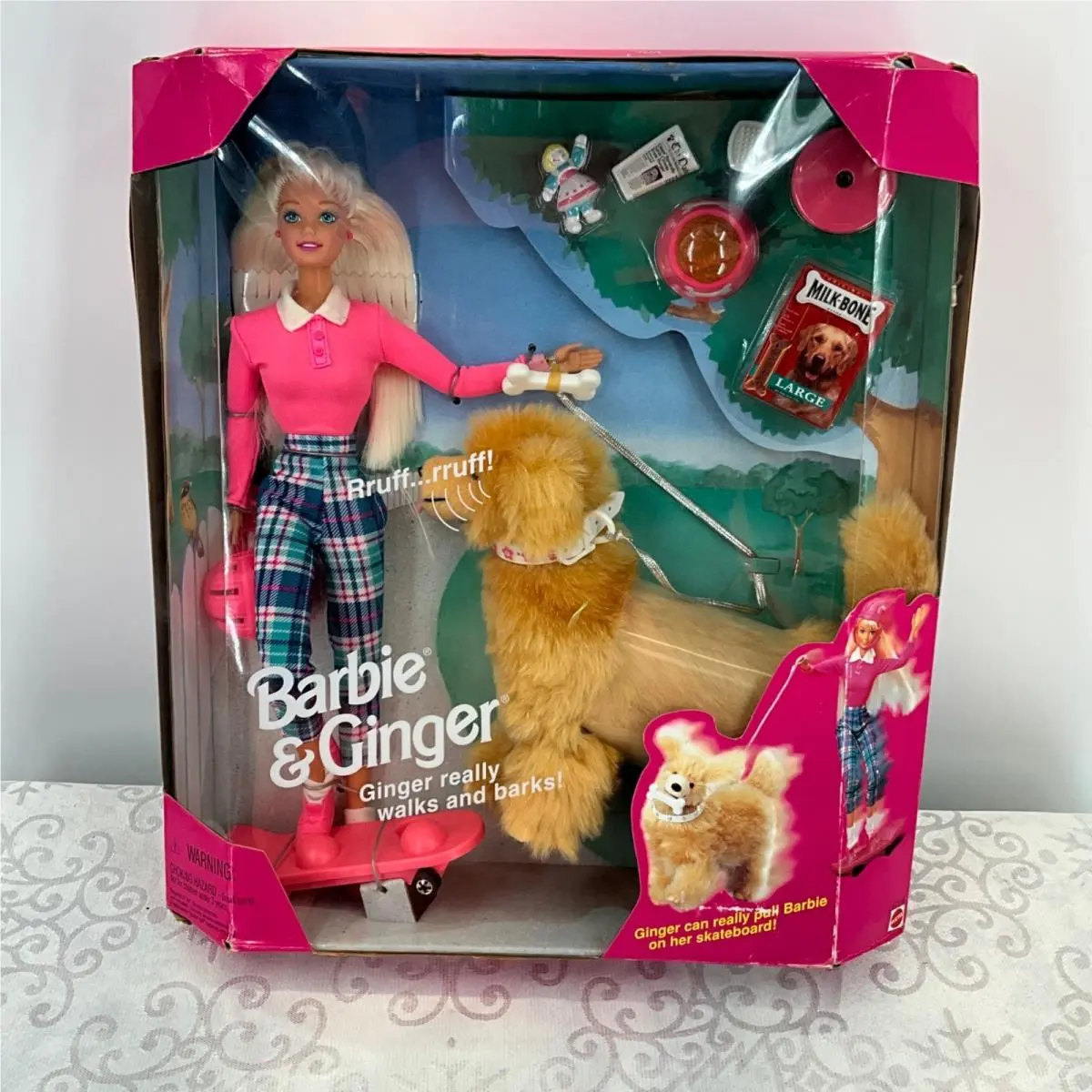 Barbie Ginger Doll Set 17116 1997 Mattel Interactive Barking Dog
