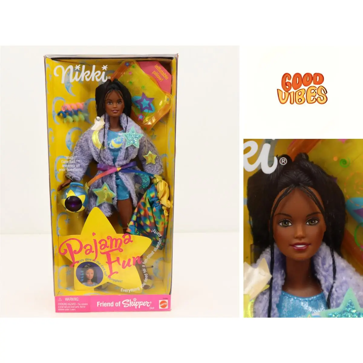 1999 Nikki Pajama Fun Friend of Skipper African American Nrfb Mattel 24993