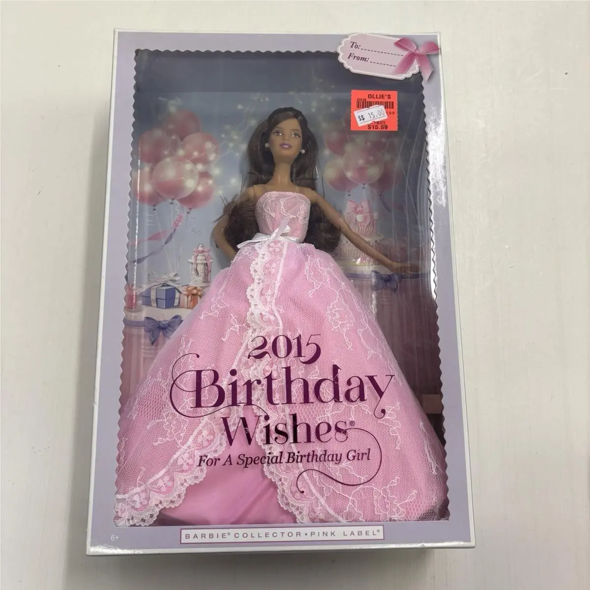 Barbie Collector Pink Label 2015 Birthday Wishes Brunette Doll Special ED Mattel
