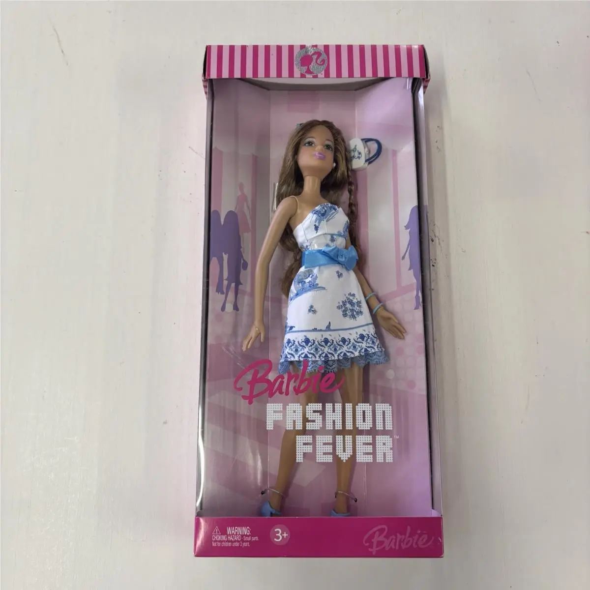 Yr 2006 Barbie Fashion Fever Hispanic Doll Teresa K8414 Floral Blue White Dress