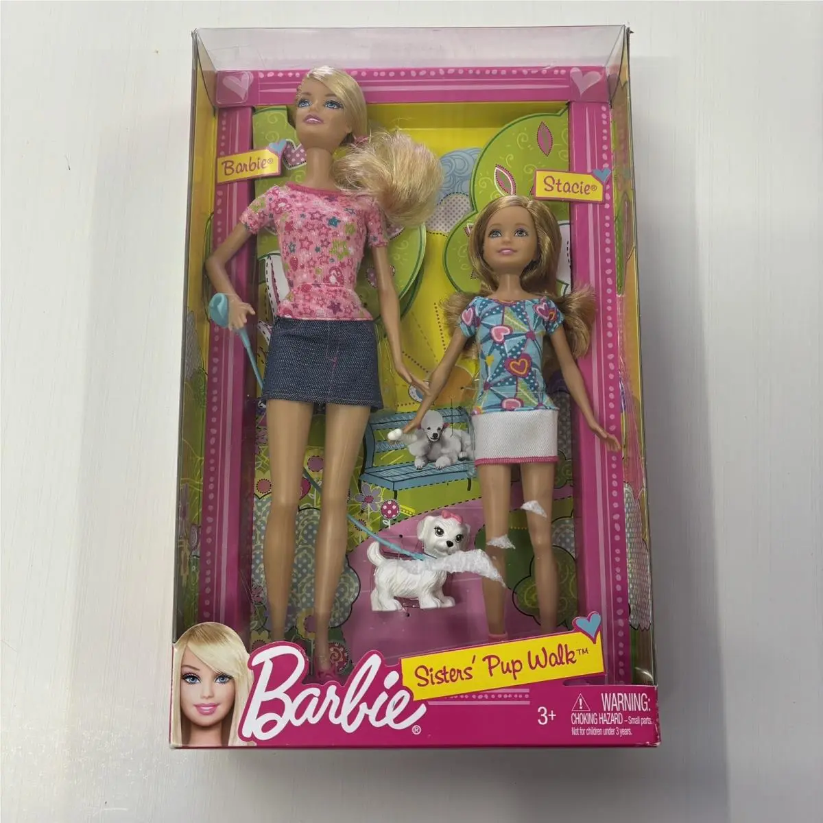 2011 Mattel Barbie Sisters` Pup Walk Barbie Stacie Dog Set W3285 Nrfb