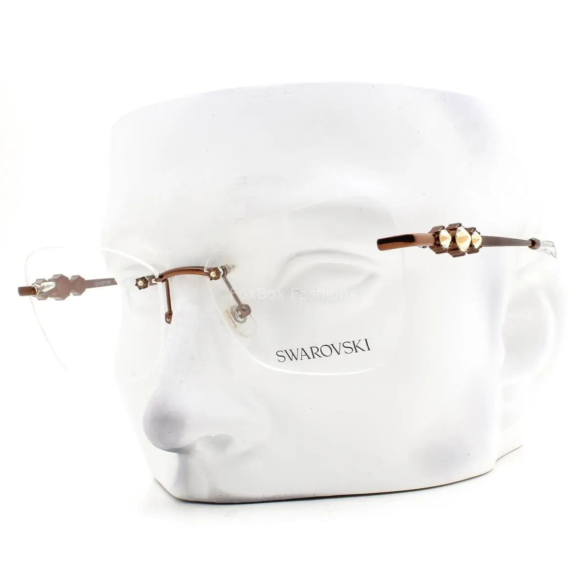 Swarovski Rimless Eyeglasses SK 1014 4002 Glasses Bronze Brown Metal 53mm W/case