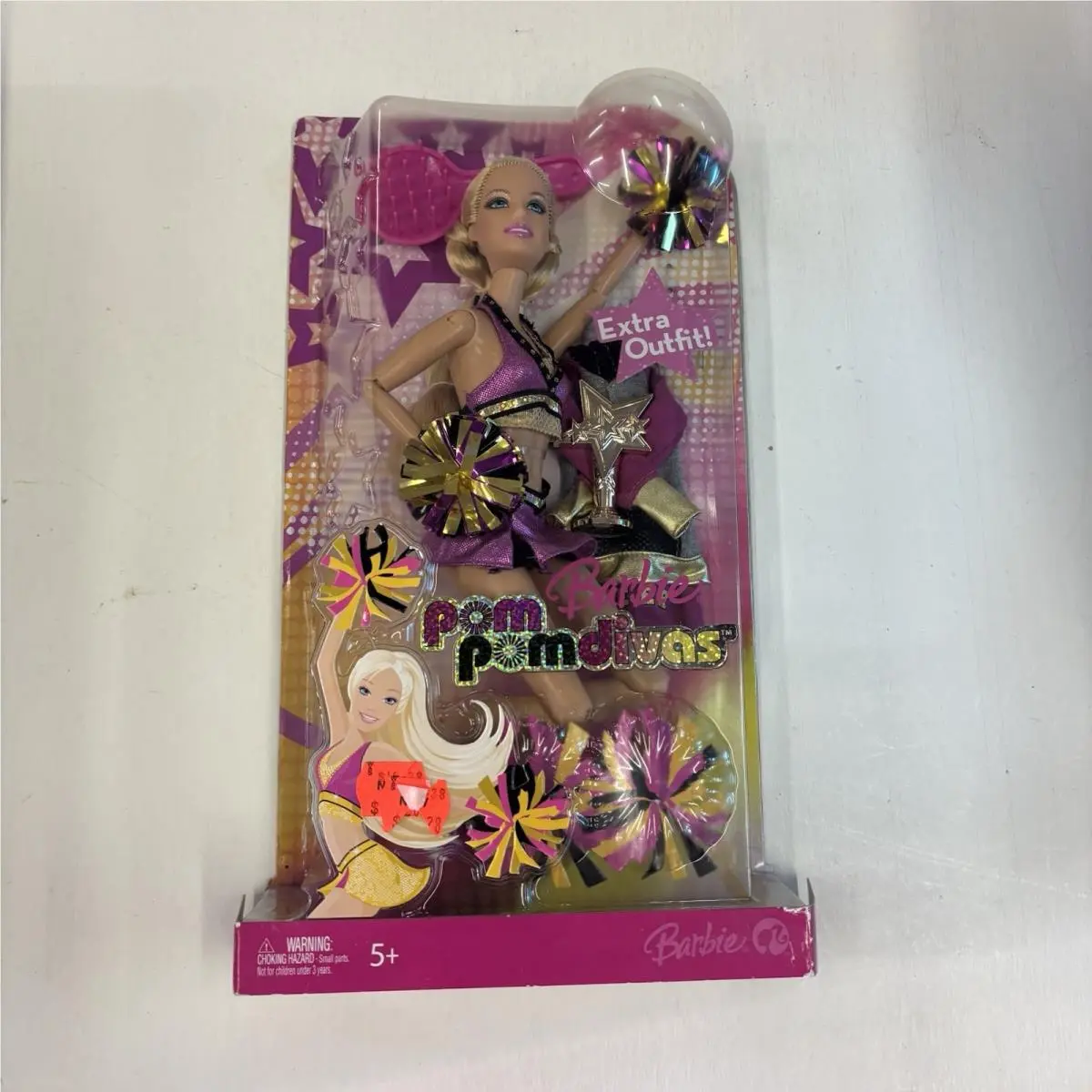 2007 Mattel Pompom Divas Barbie M4421 Cheerleader Purple Extra Outfit