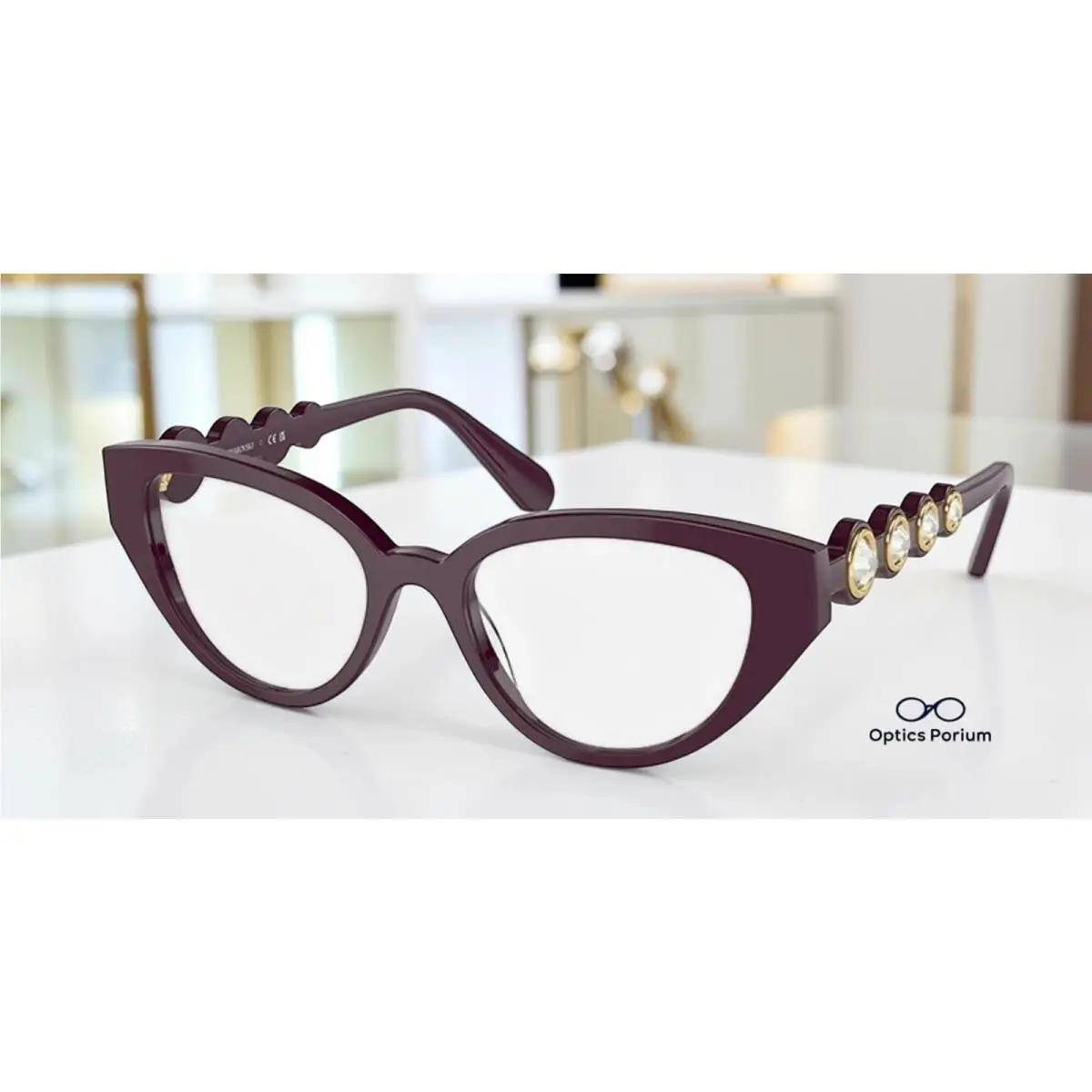 Swarovski SK2024 1044 Burgundy Demo Lens 52 mm Women`s Eyeglasses