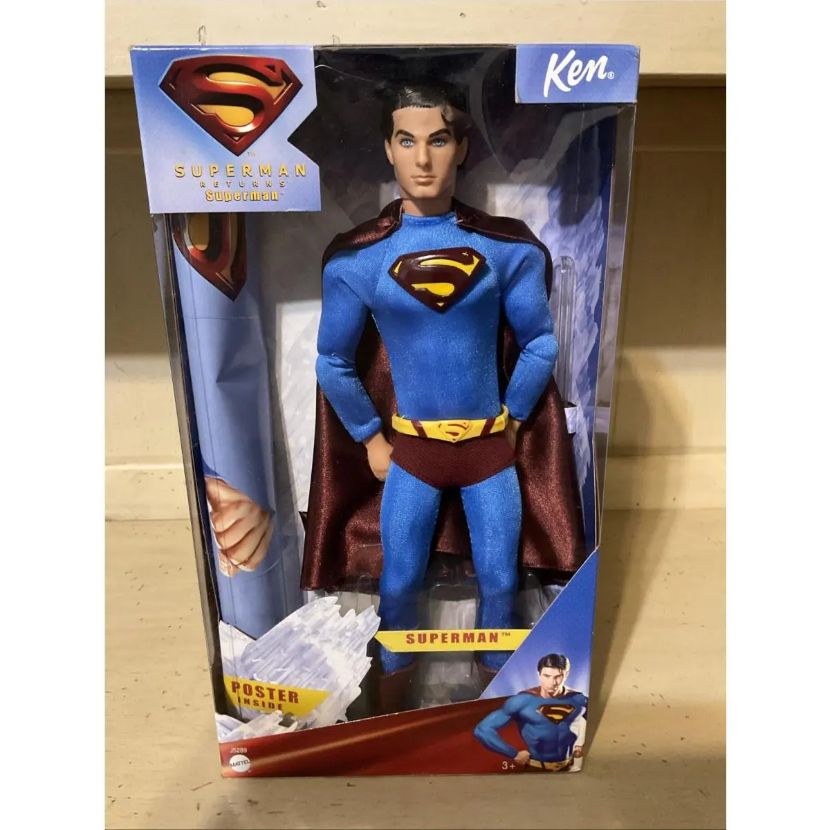 Barbie Ken Superman Returns Doll w/ Poster 2005 Mattel