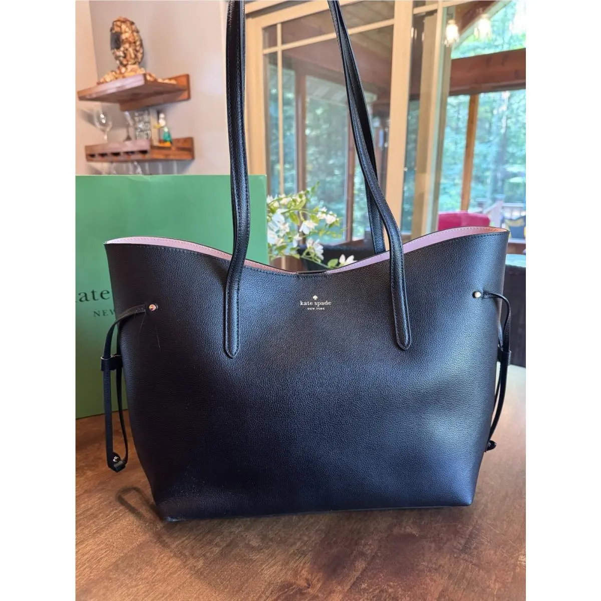 New York Cleo Leather Tote Bag Pouch - School Work Shopping by Kate Spade