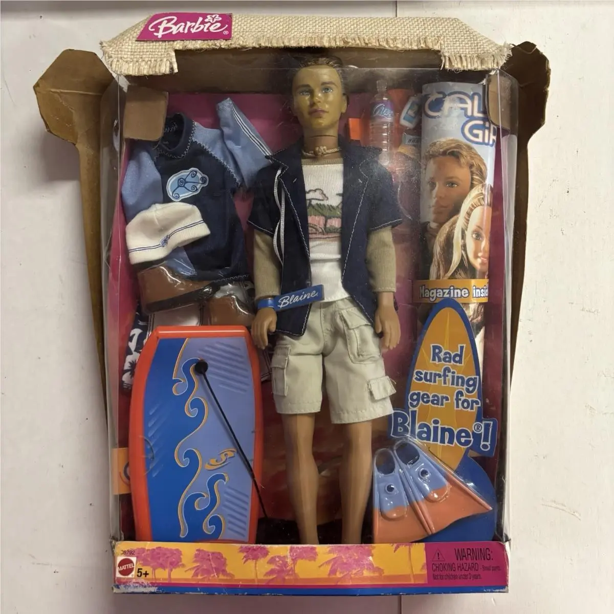 Barbie Cali Guy Surfer Blaine Doll Rad Surfing Gear 2004 Water Sport Mattel