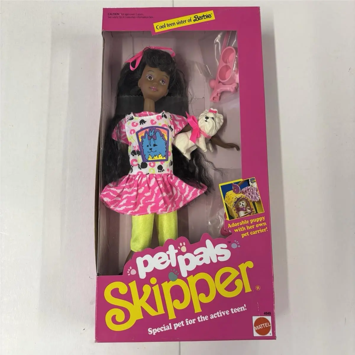 Barbie Pet Pals Skipper Doll African American 1991 Mattel 4049