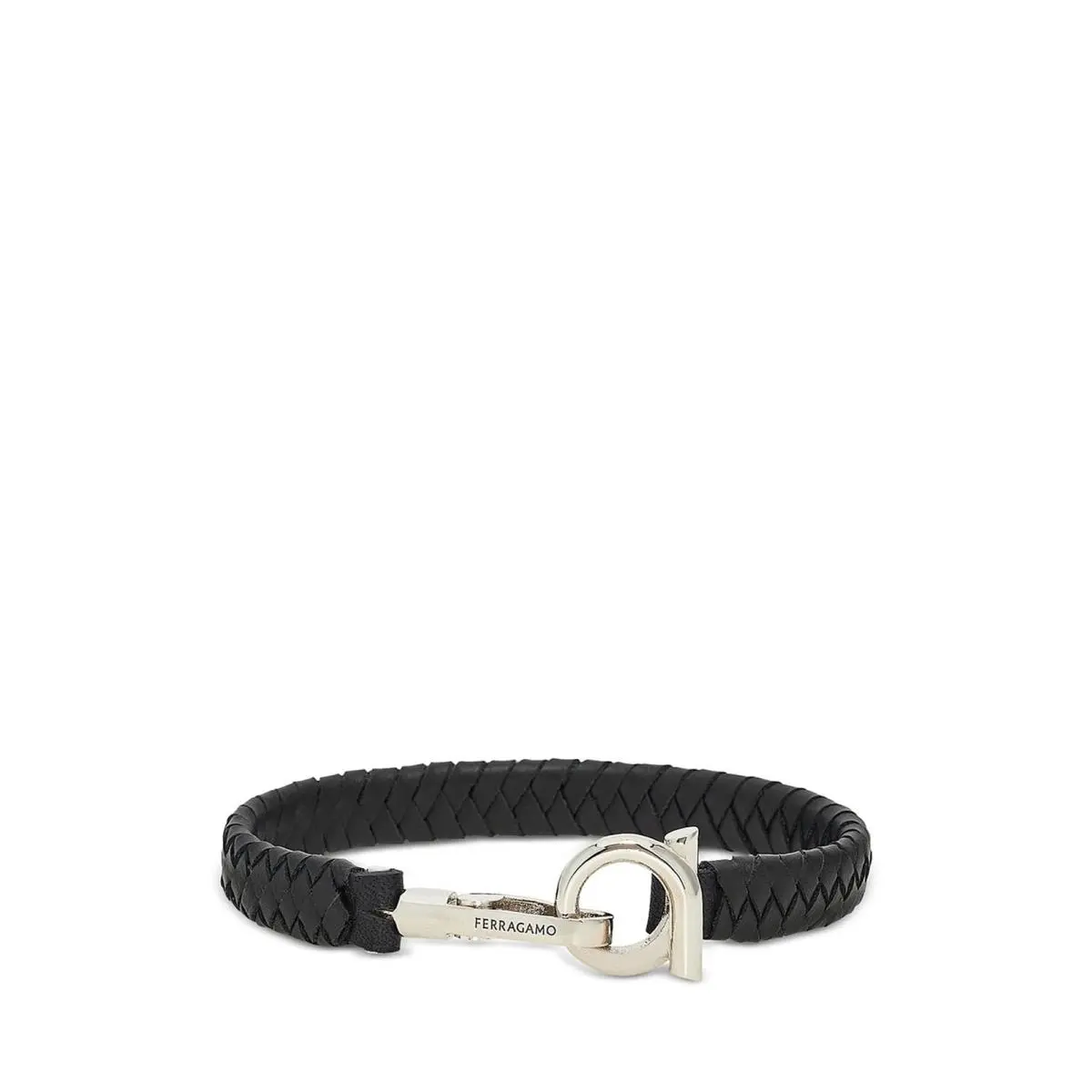 Salvatore Ferragamo Unisex-adult Leather Strand Bracelet Black One Size