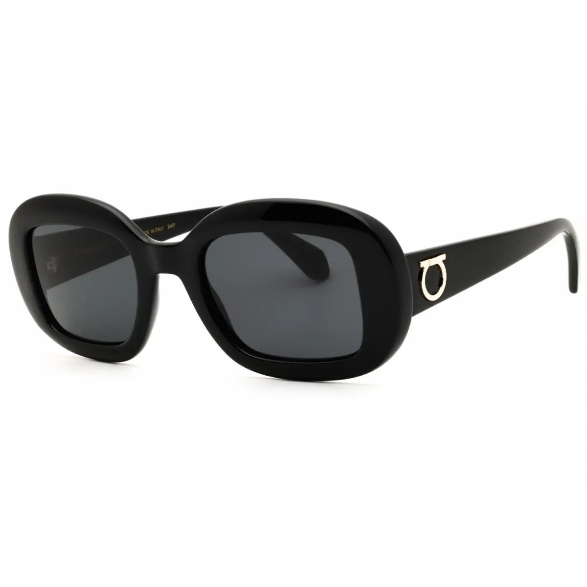 Salvatore Ferragamo SF2038S 001 Black Oval Womens Sunglasses 51mm