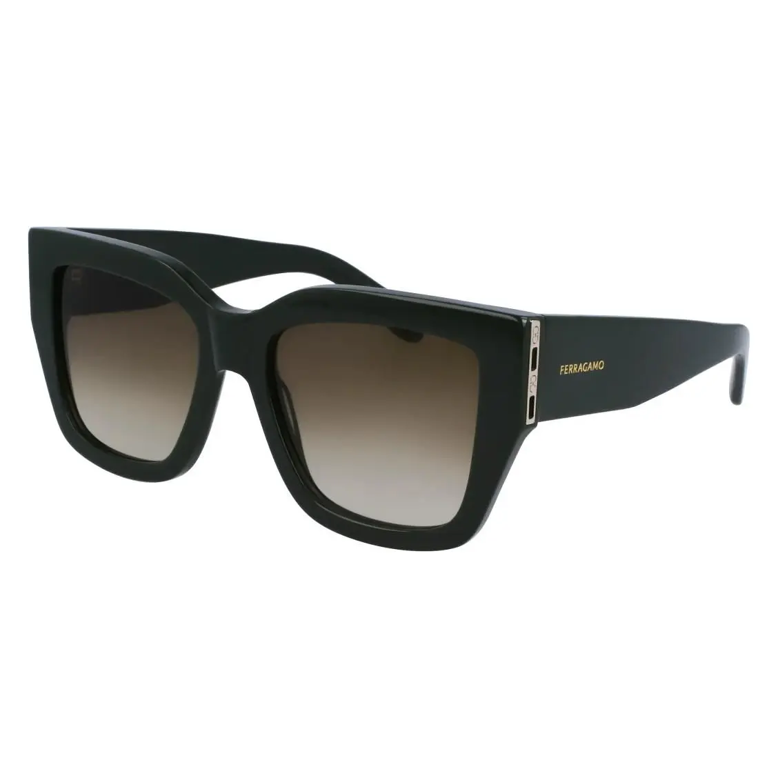 Ferragamo SF1104S 302 Dark Green Sunglasses with Light Brown Gradient Lens