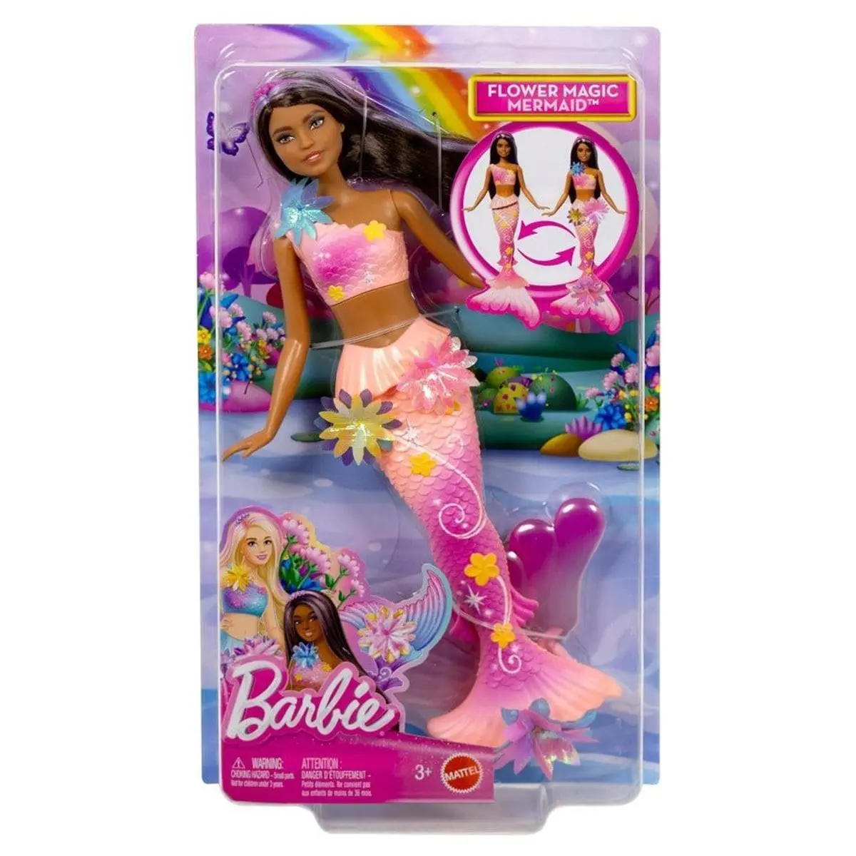 Mattel MTTJDM73 Barbie - Blooming Feature Mermaid Black Figures - Pack of 4
