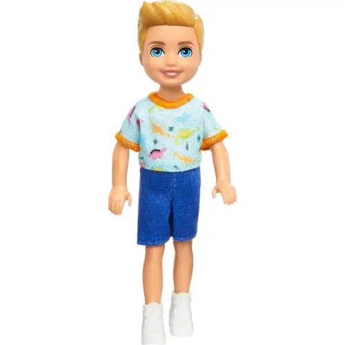 Barbie Chelsea Doll Small Boy Doll Wearing Removable One-piece with Dinosaur