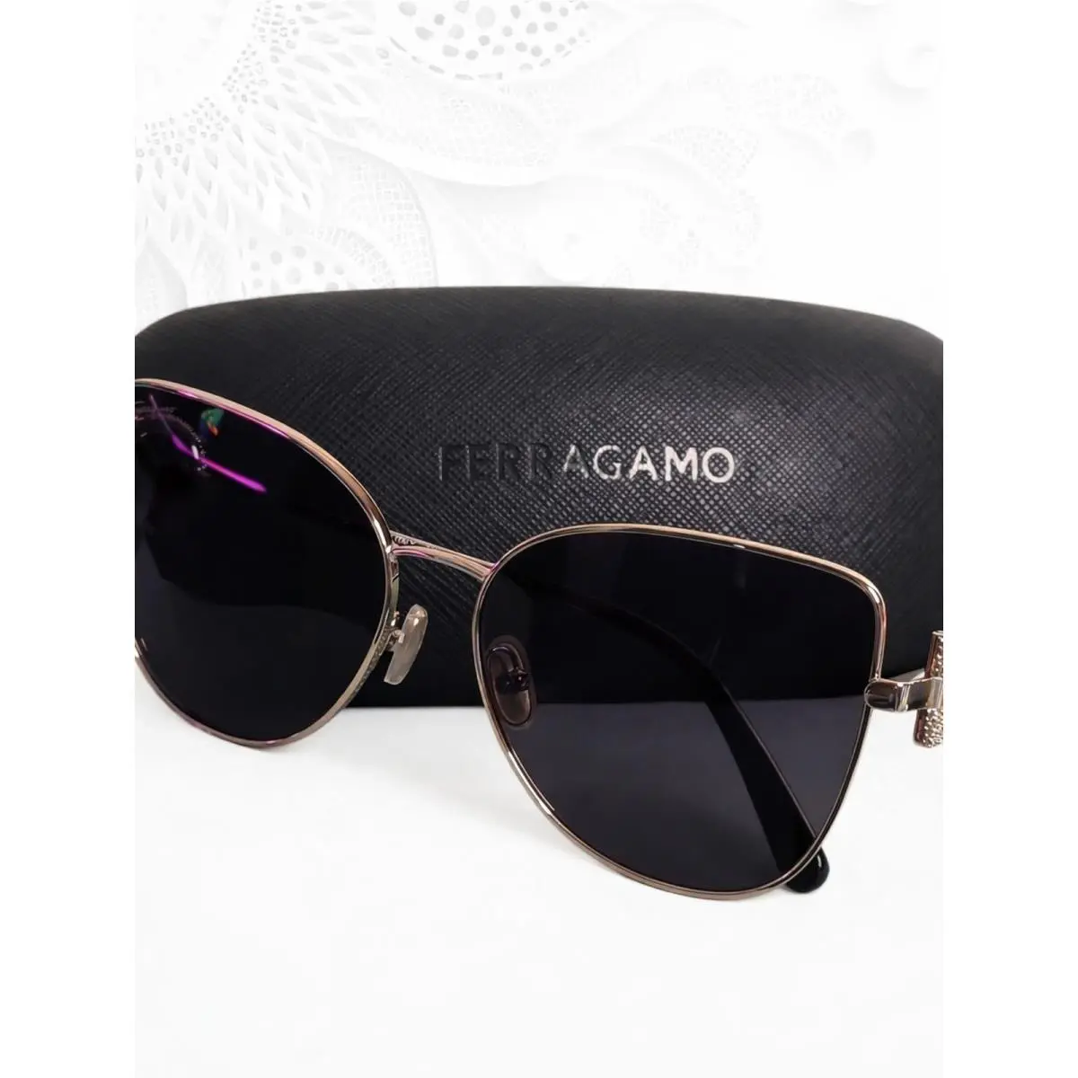 Salvatore Ferragamo SF296SR 772 Grey‑rose Gradient Butterfly Sunglasses