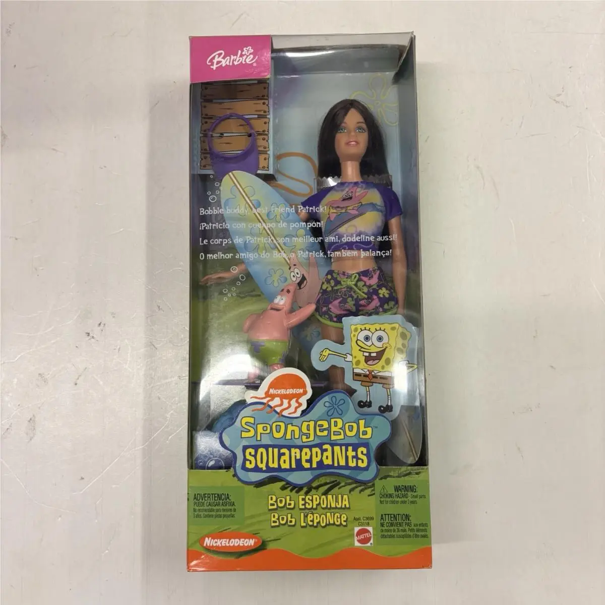 2003 Mattel Nickelodeon Spongebob Surfing Patrick Barbie C4226 C4228