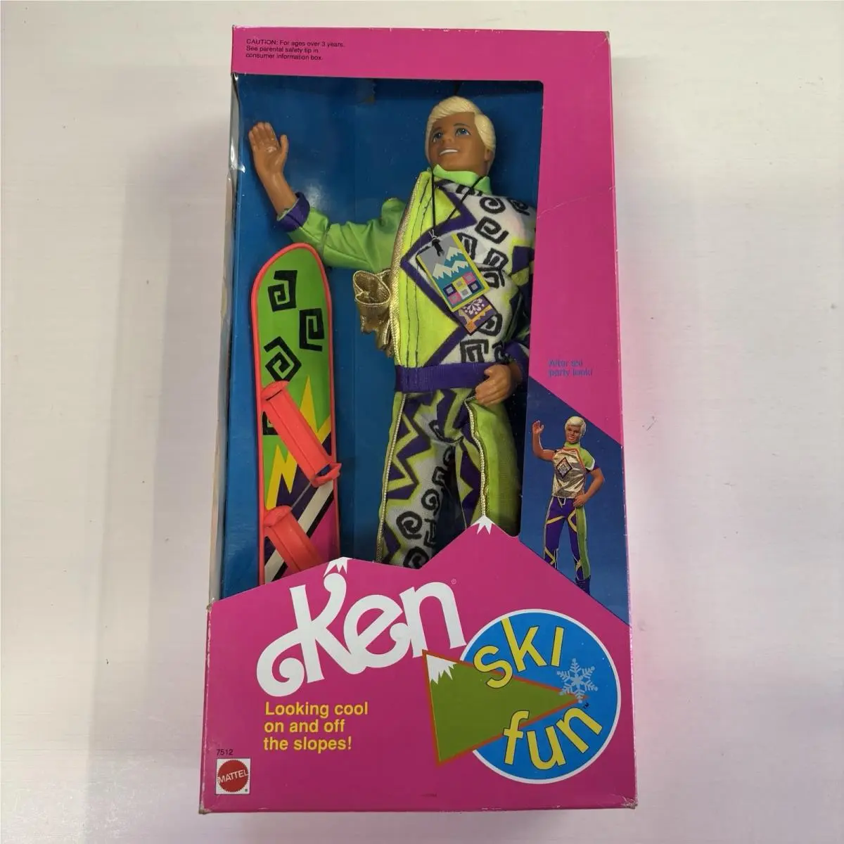 Barbie Ski Fun Ken Doll 7512 Mattel 1991 Nrfb