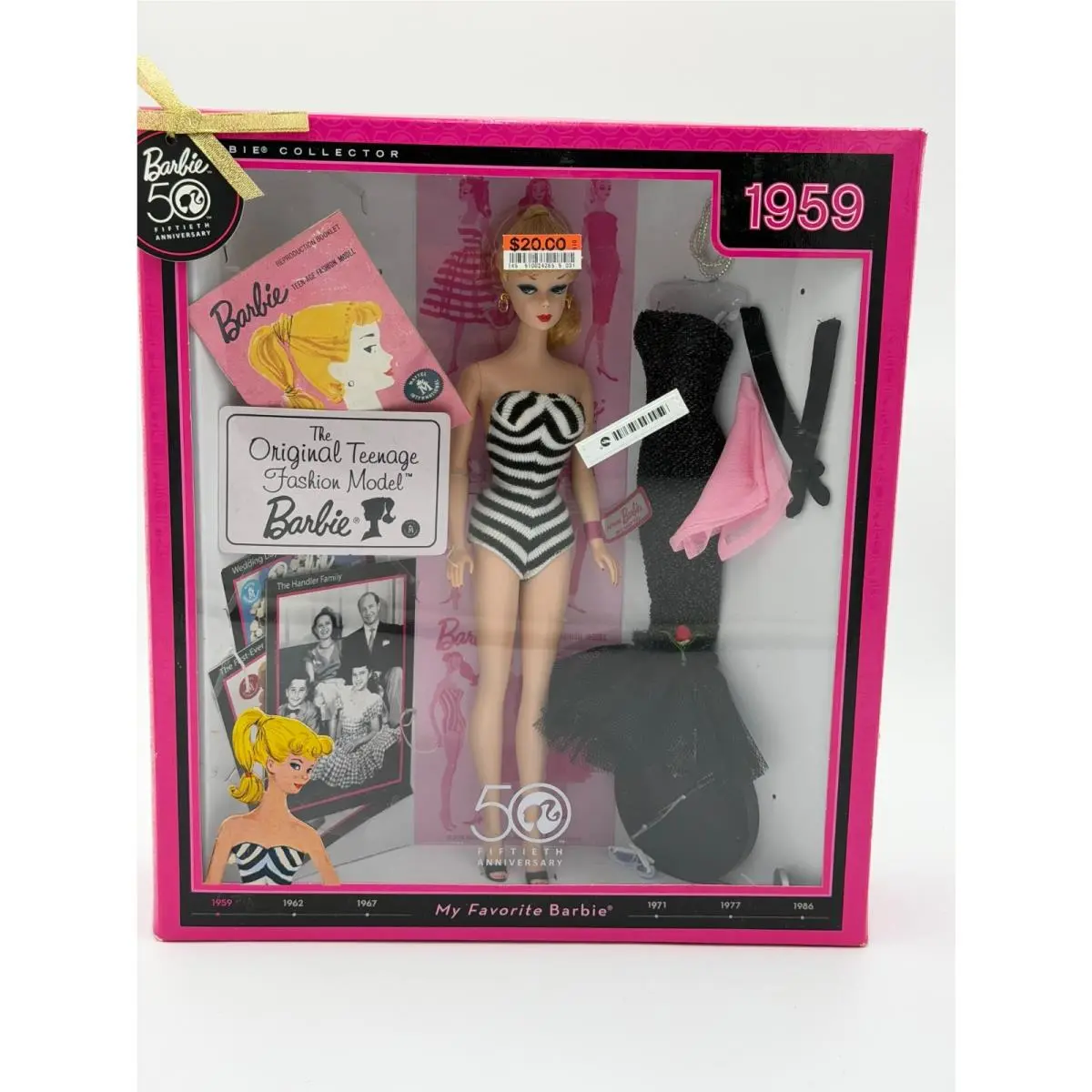 50TH Anniversary 1959 MY Favorite Teenage Fashion Model Barbie Doll Reproduction