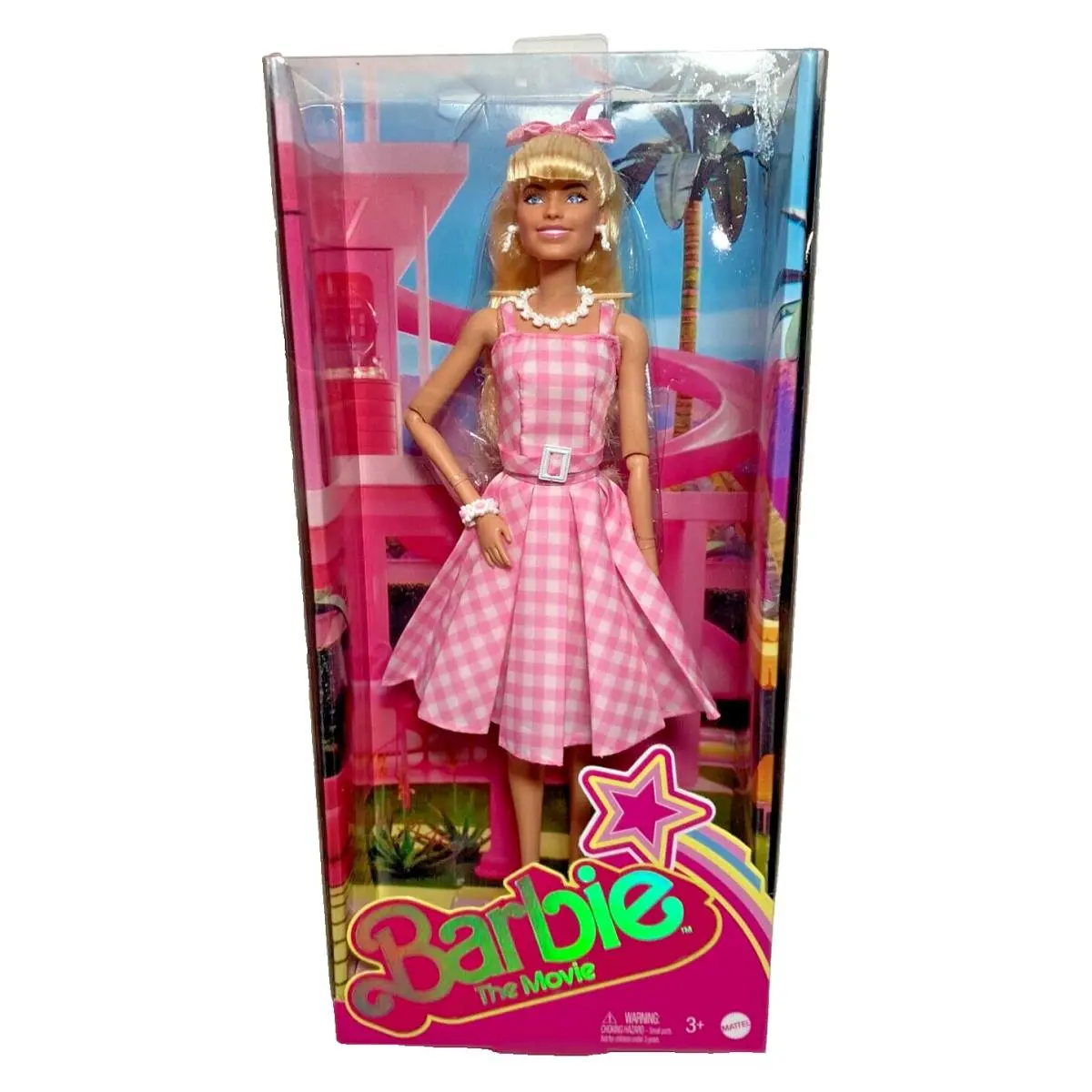 Barbie The Movie Margot Robbie Pink Plaid Dress 12129 Collectible Valentine`s