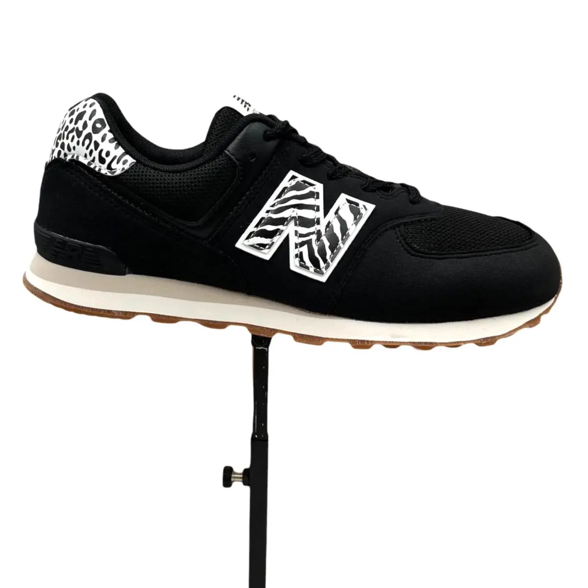 New Balance Big Youth Girls 574 Animal Print Sneakers Size 6.5 Black White