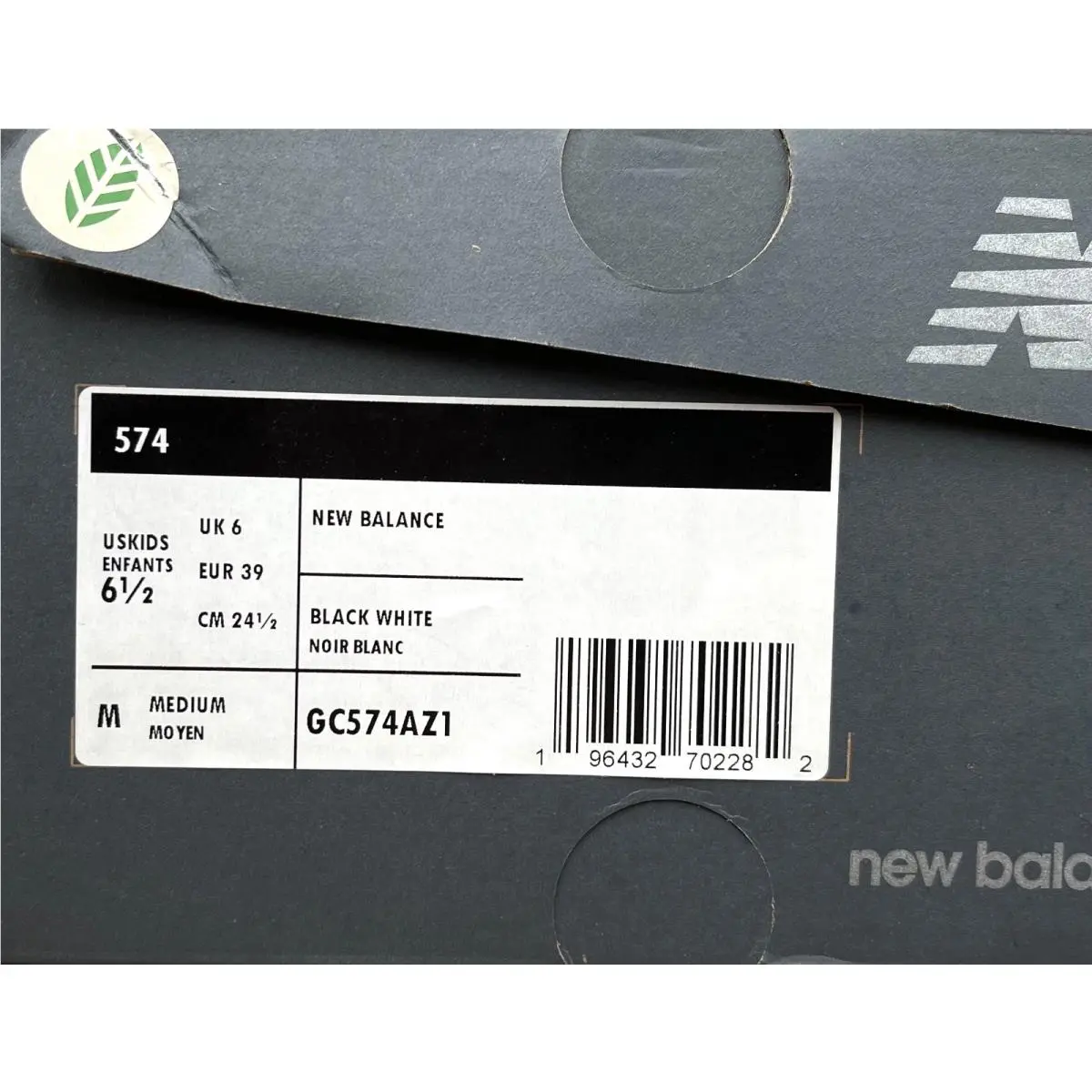 New Balance shoes - New Balance 574 - GC574AZ1 - Black/White (UPC: 196432702282) 6