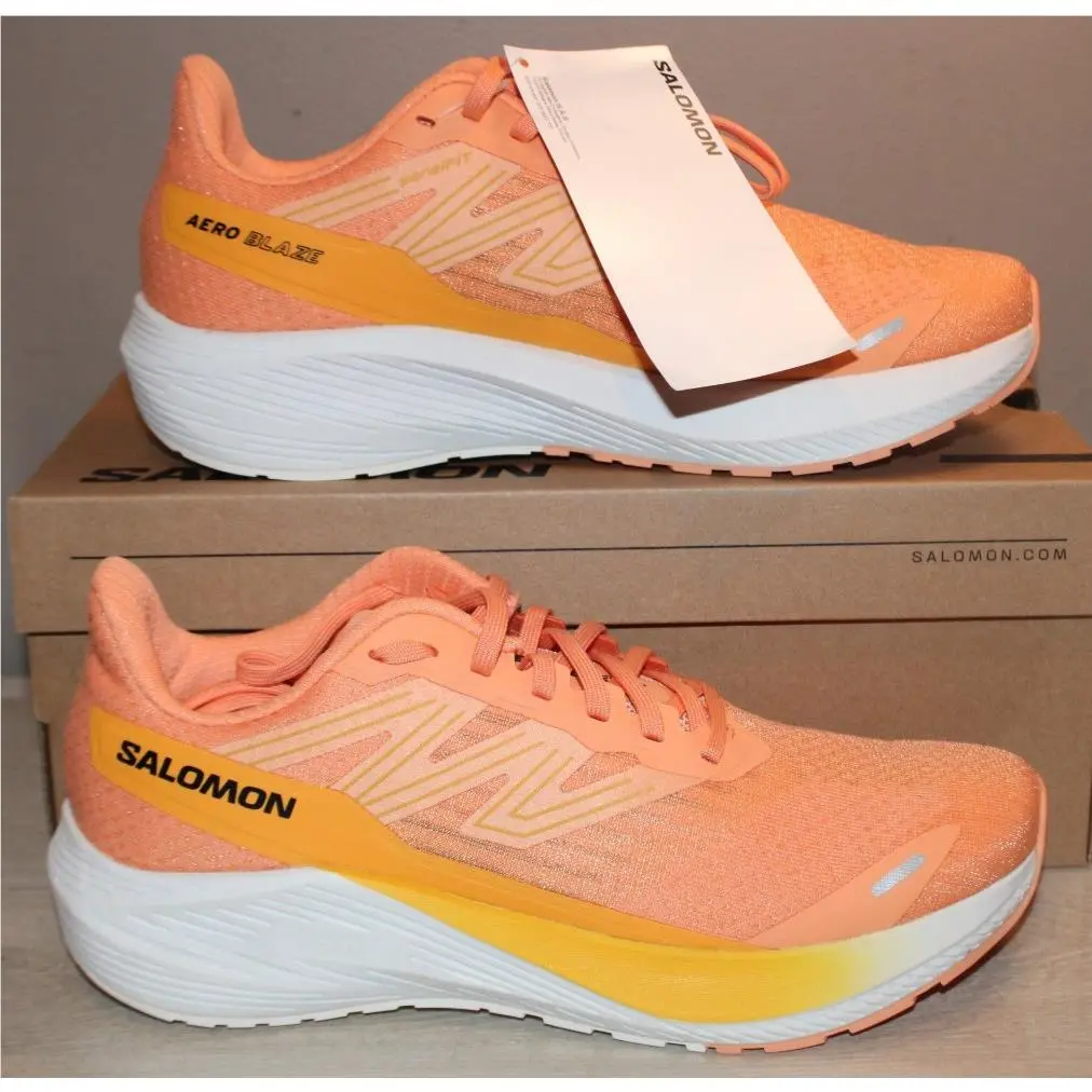 Salomon Aero Blaze Cantaloupe/zinna/white Women`s Running Shoes SZ 8.5