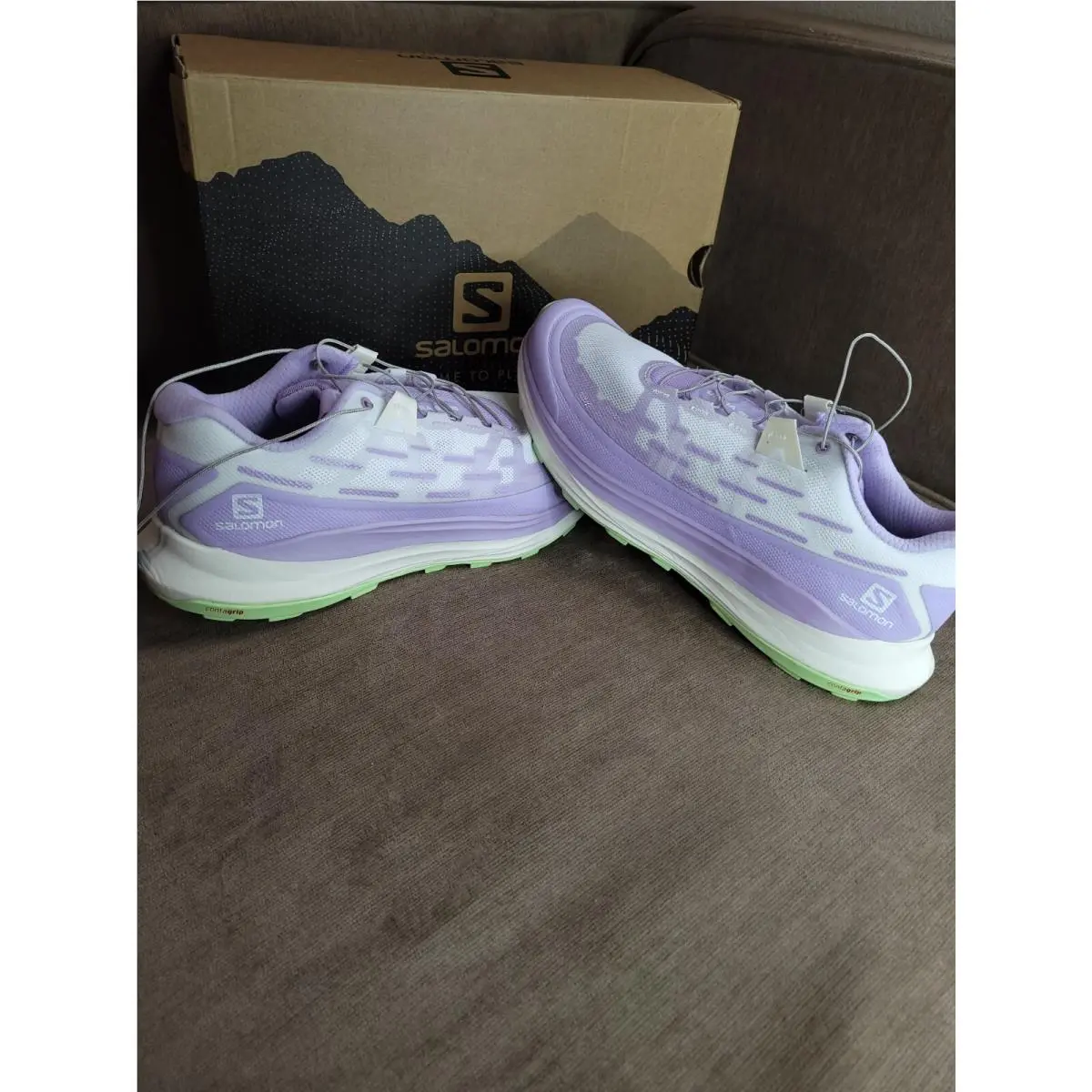 Salomon Womens 8.5 Ultra Glide Purple Hiking Shoes Sneakers 415538
