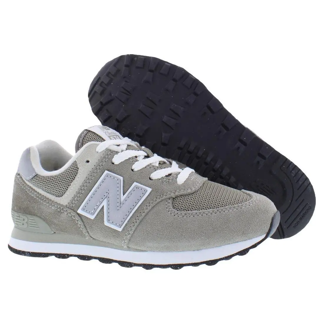 New Balance 574 PS Boys Shoes Size 10.5 Color: Grey/white