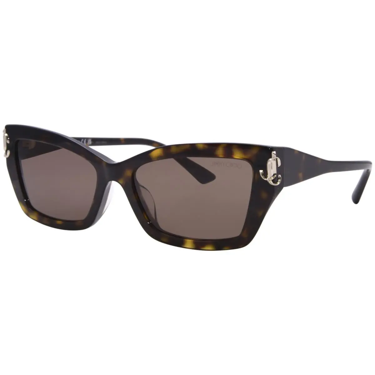 JC5011U 500273 Sunglasses Women`s Havana/dark Brown Cat Eye 55mm by Jimmy Choo