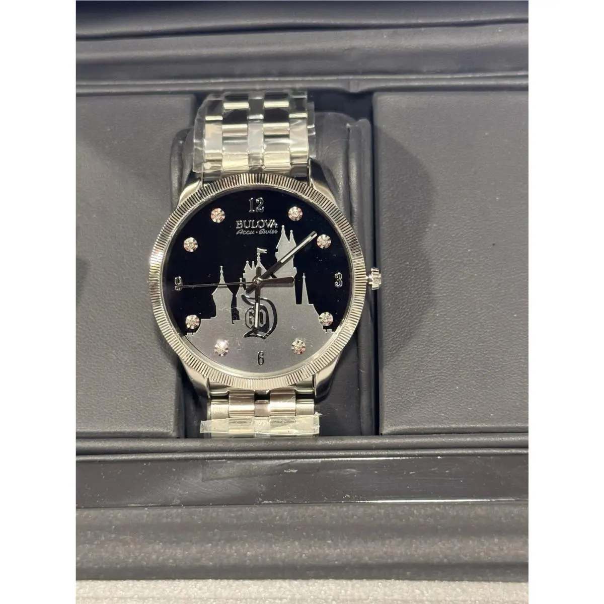 Accu-swiss Disney 60 Diamond Markers Automatic Watch Box Papers Nos by Bulova