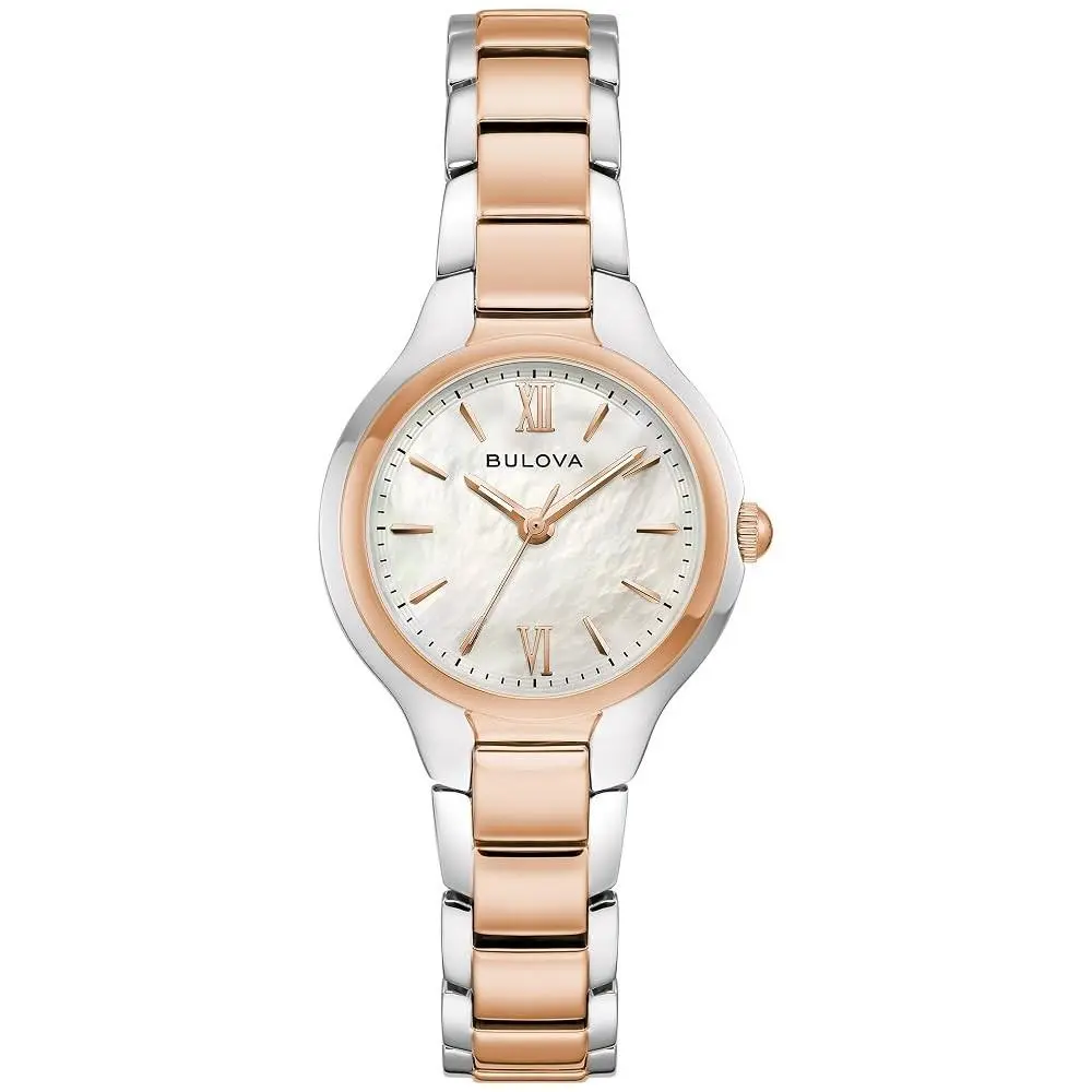 Women`s Classic White Mother-of-pearl Dial Quartz 28mm Watch 98L333 by Bulova
