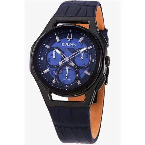 Bulova 98A232 Curv Chronograph Quartz Men`s Black Dial Watch