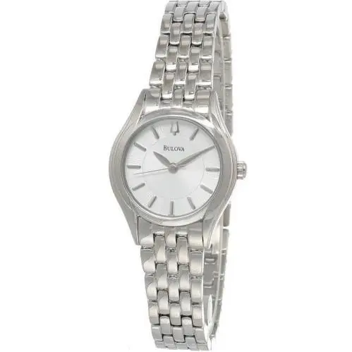 Bulova Women Stainless Steel White Dial Round Analog Watch 96L132