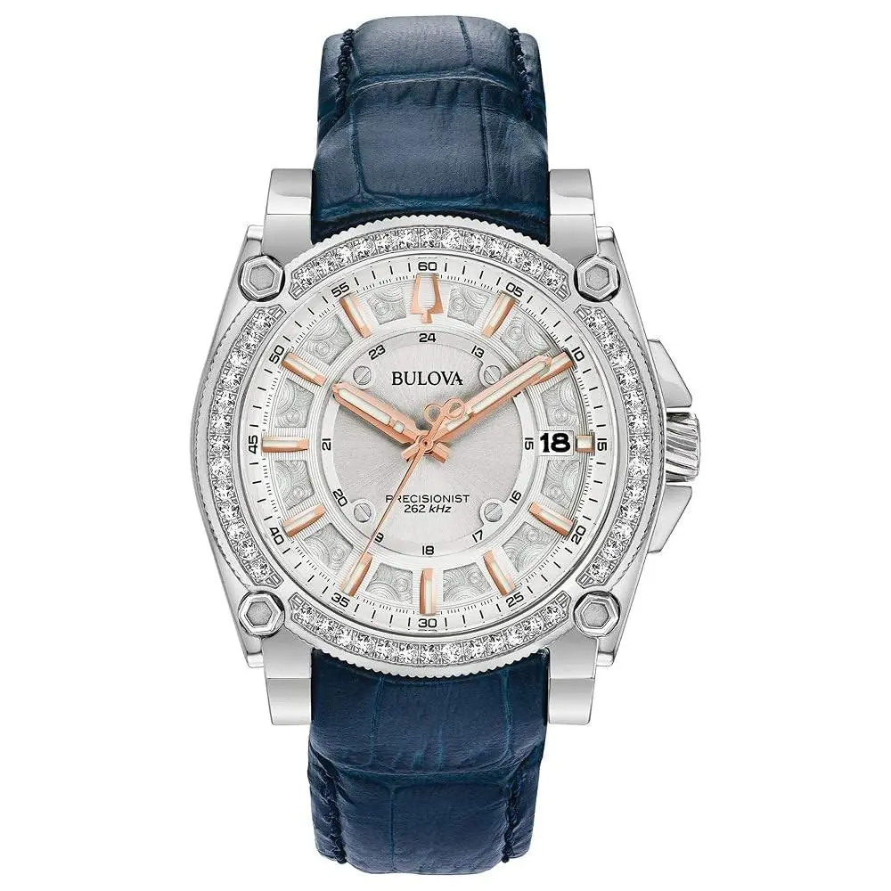 Men`s Icon Precisionist Silver Dial Quartz 40mm Watch 96R227 by Bulova