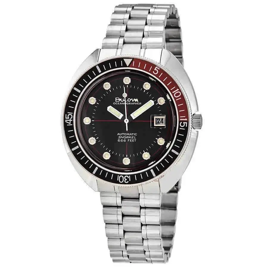 Bulova 98B320 Oceanographer Devil Diver Automatic Black Dial Men`s Watch